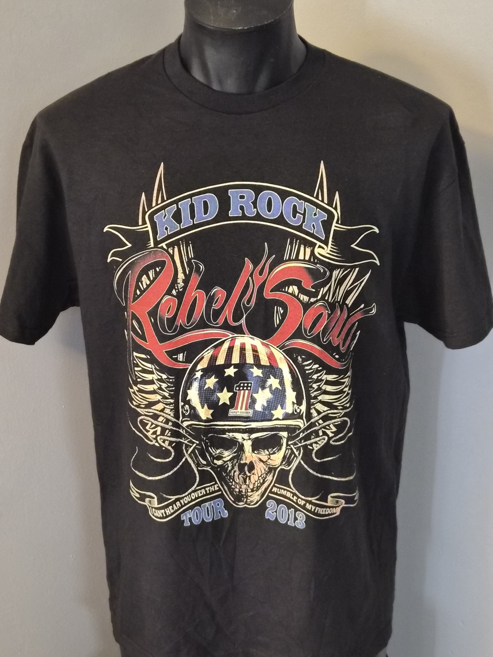 Kid Rock Rebel Soul Tour 2013 Graphic T-Shirt Black Delta Pro Weight